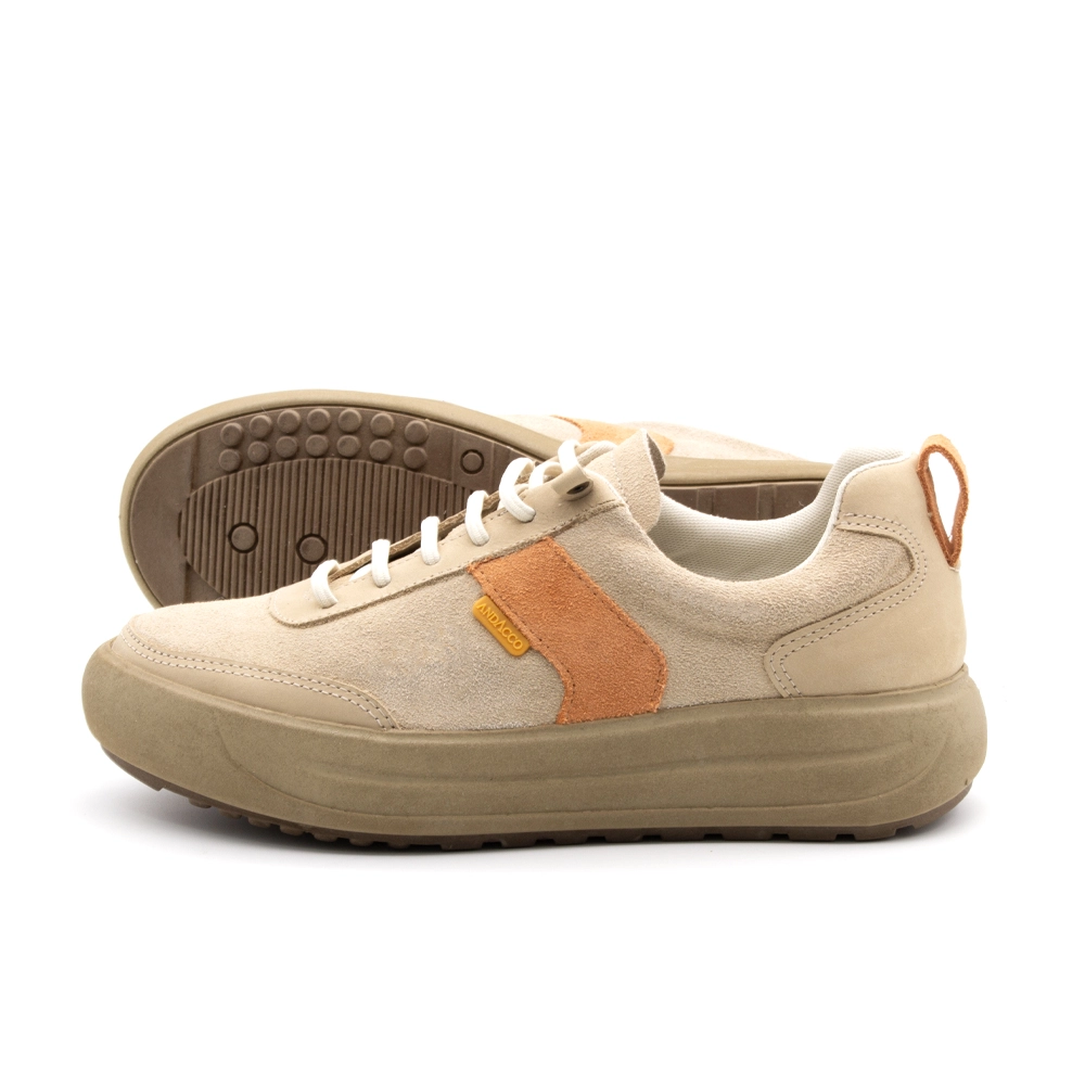 Tênis Feminino Cloe em Couro Camurça Bege - 6910CB