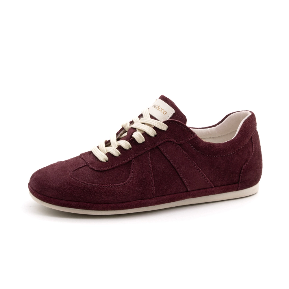 Tênis Feminino Easy em Couro Camurça Bordo - 6640CB