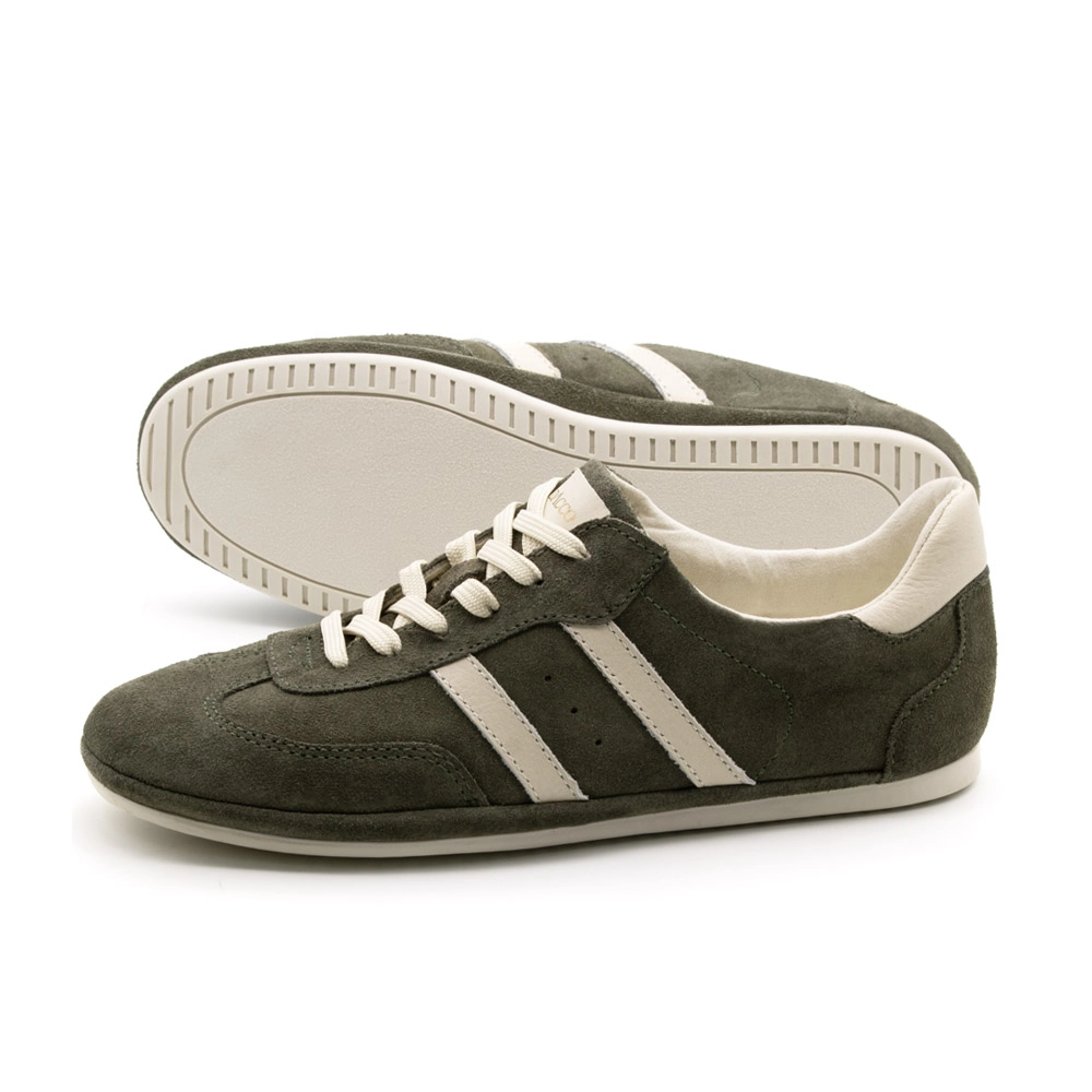 Tênis Feminino Easy em Couro Camurça Musgo - 6642CM