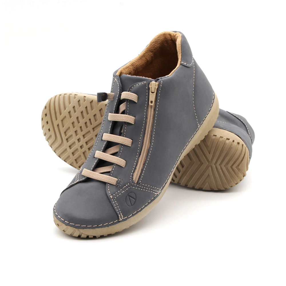Tênis Feminino Lis em Couro Nobuck Cinza Escuro - 6715NC