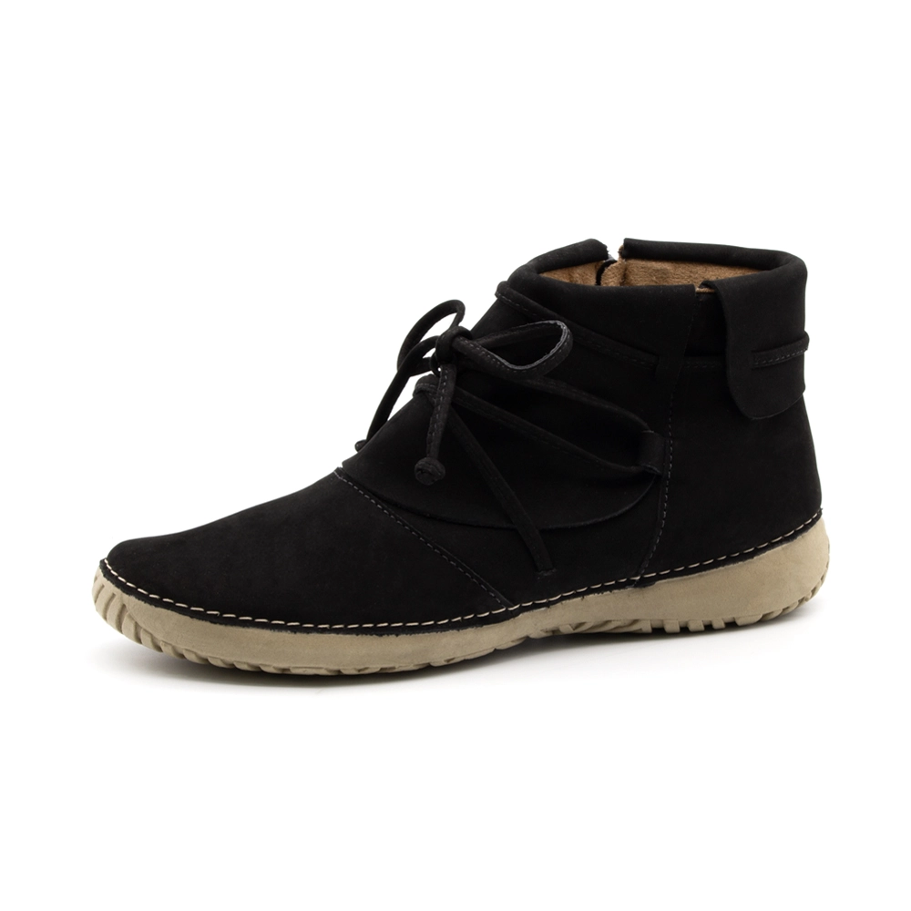 Tênis Feminino Lis em Couro Nobuck Preto - 6735NP